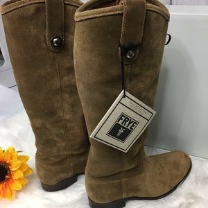 NEW FRYE Melissa brown tan tall riding boots